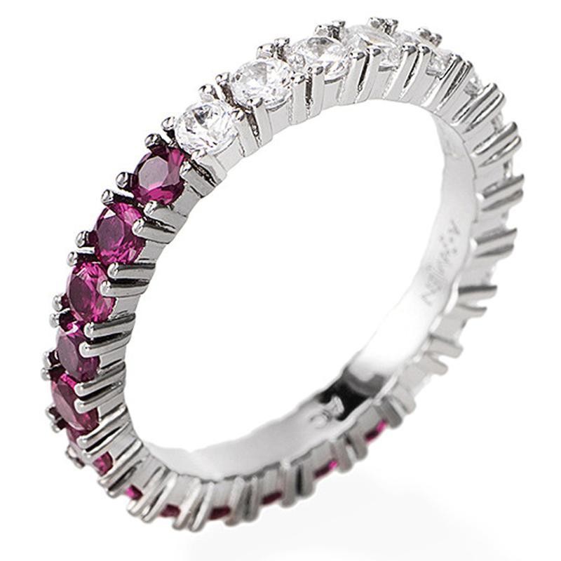 Anello Veretta Donna Amen Argento 925 RBNBR 14 Cristalli Bianchi e