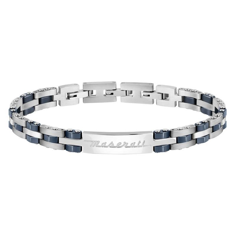 Bracciale Uomo MASERATI JM220ASR01 in Acciaio con Ceramica Blu