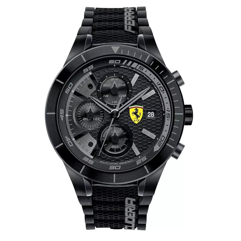 Orologio Uomo Cronografo FERRARI 0830262 Cinturino Gomma con Tachimetro