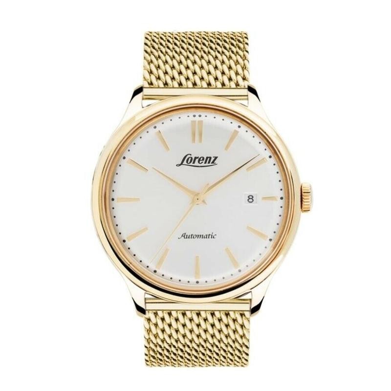 Orologio Uomo Automatico LORENZ LZ30026AA-M in Acciaio Dorato Cinturino Milano