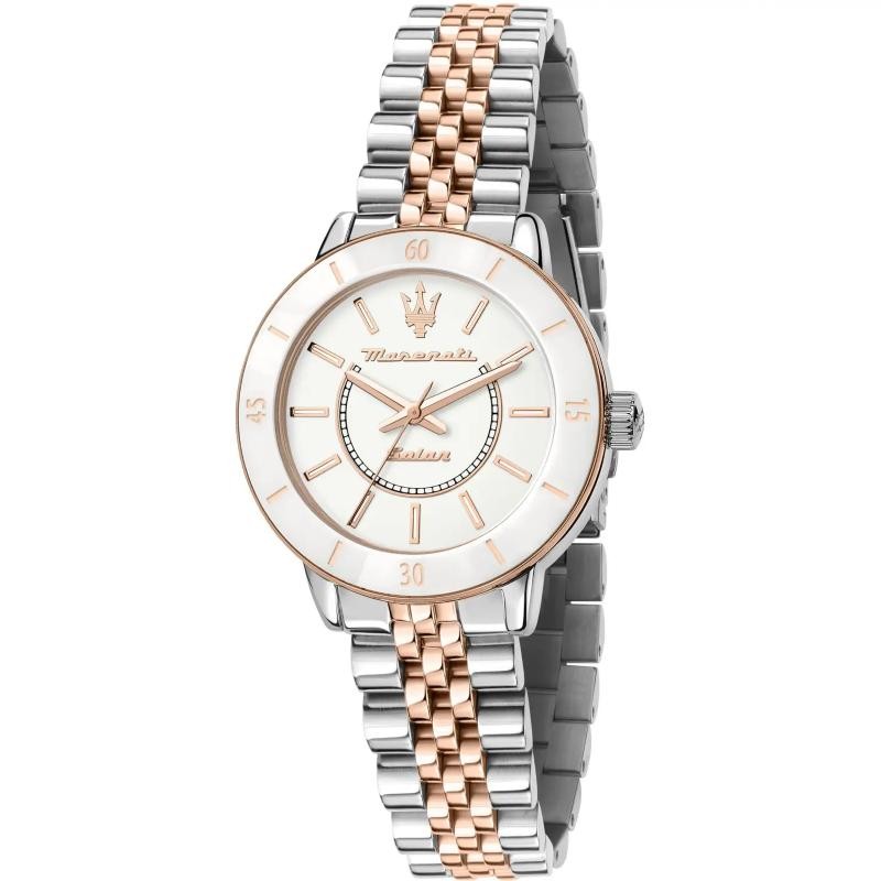 Orologio solo tempo donna Maserati R8853145504 in acciaio Pvd oro rosa quadrante bianco