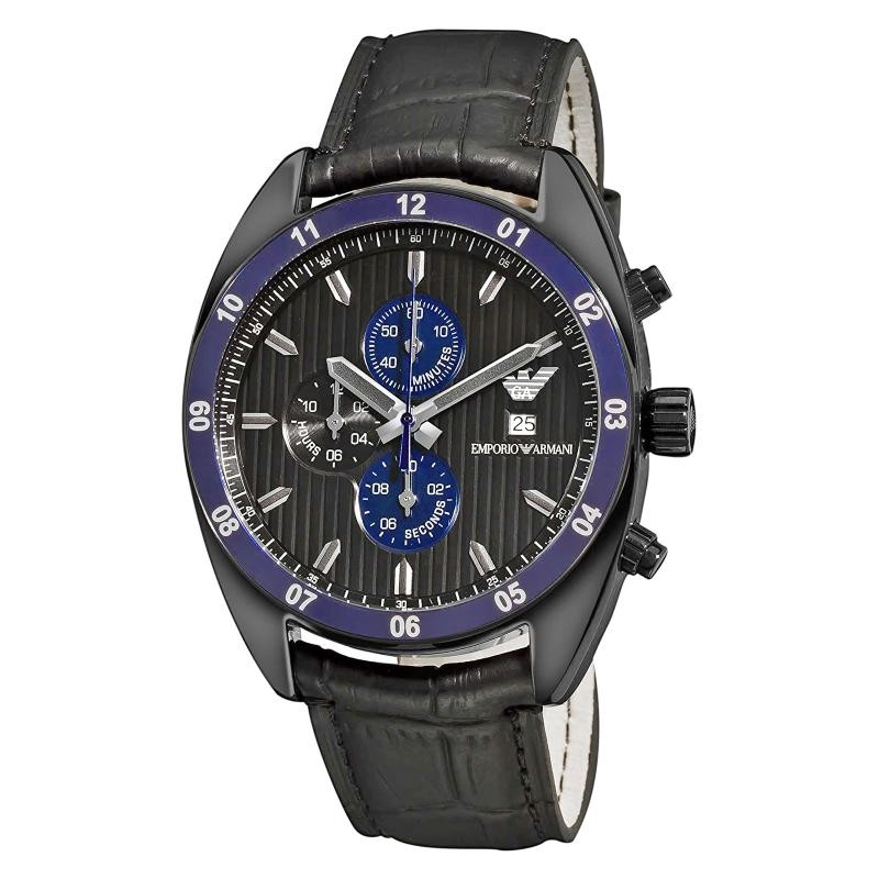 Orologio Uomo Cronografo ARMANI AR5916 con Cinturino in Pelle Nero e Datario