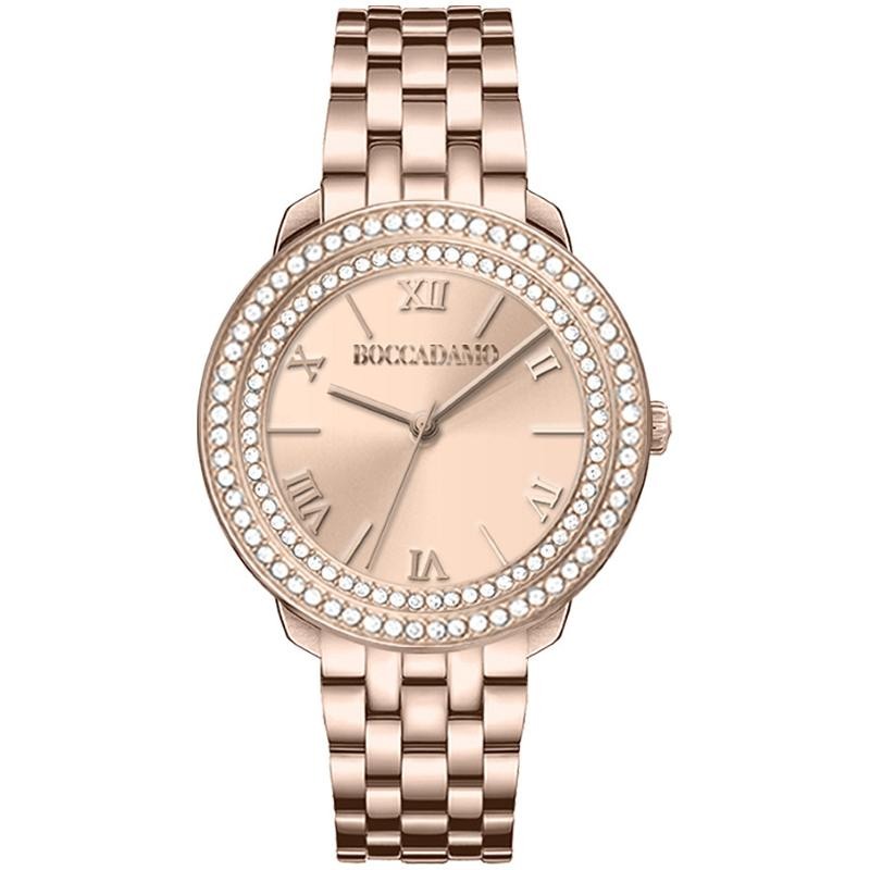 orologio donna solo tempo boccadamo DV006 quadrante rosa effetto perlato cassa acciaio