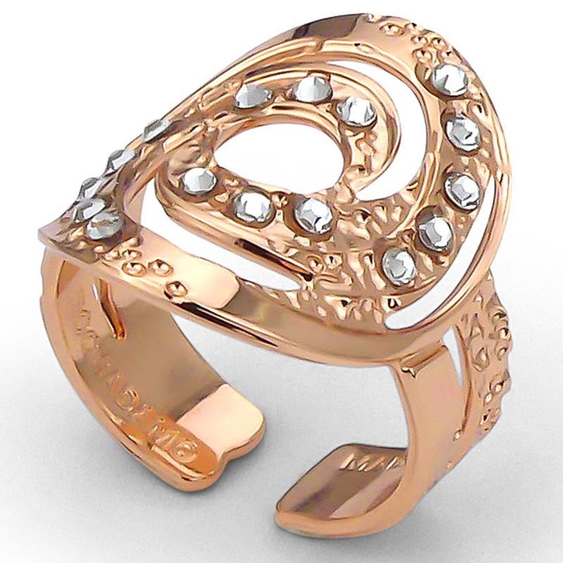 anello donna boccadamo XAN173RS rosato con effetto diamantato con cristalli swarovski