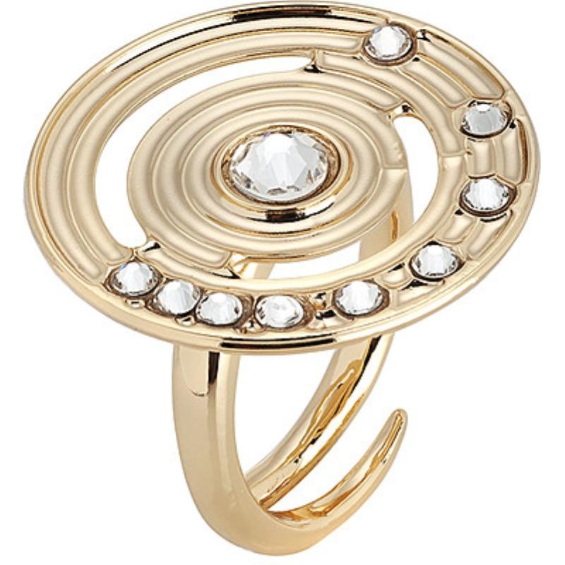 anello donna boccadamo XAN104D in bronzo con base circolare e cristalli swarovski