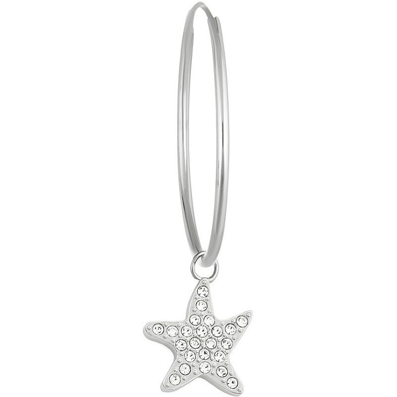 orecchini donna liujo LJ1495 in acciaio colore argento con pietre sul pendente 