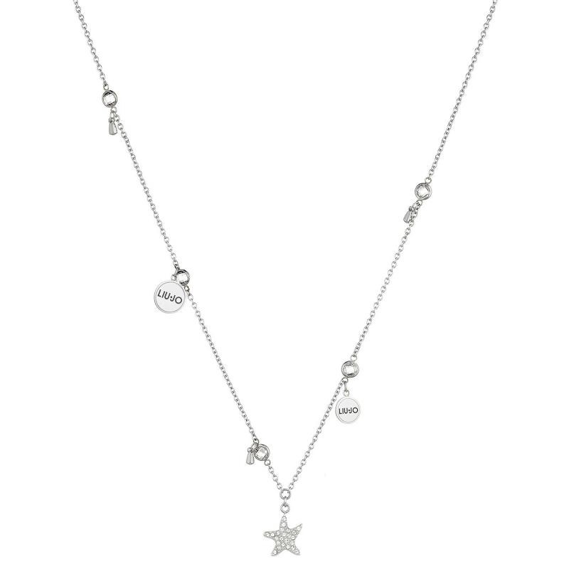 collana donna liujo LJ1483 in acciaio con pietre sulla catena e sui pendenti