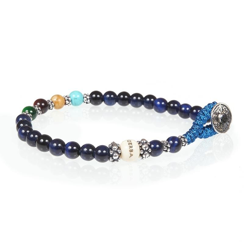 Bracciale Unisex Gerba LAB 072 Occhio Di Tigre Blu Paesina