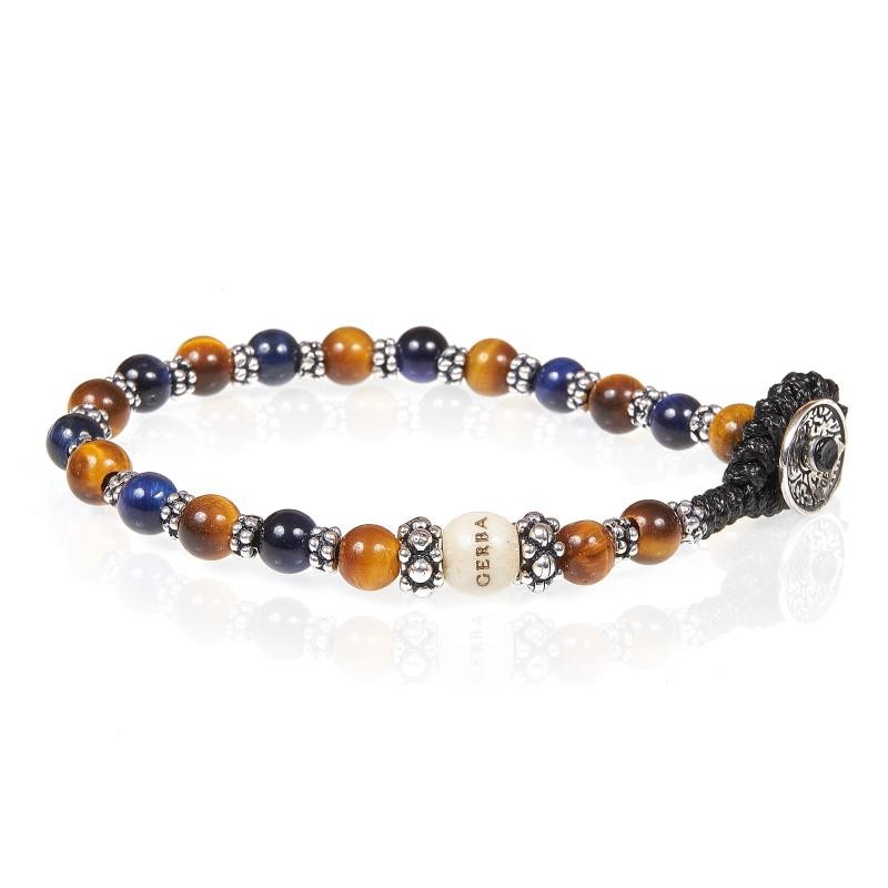 Bracciale Unisex GERBA LAB 080 con Pietre Naturali e Chiusura Cappio Argento 925