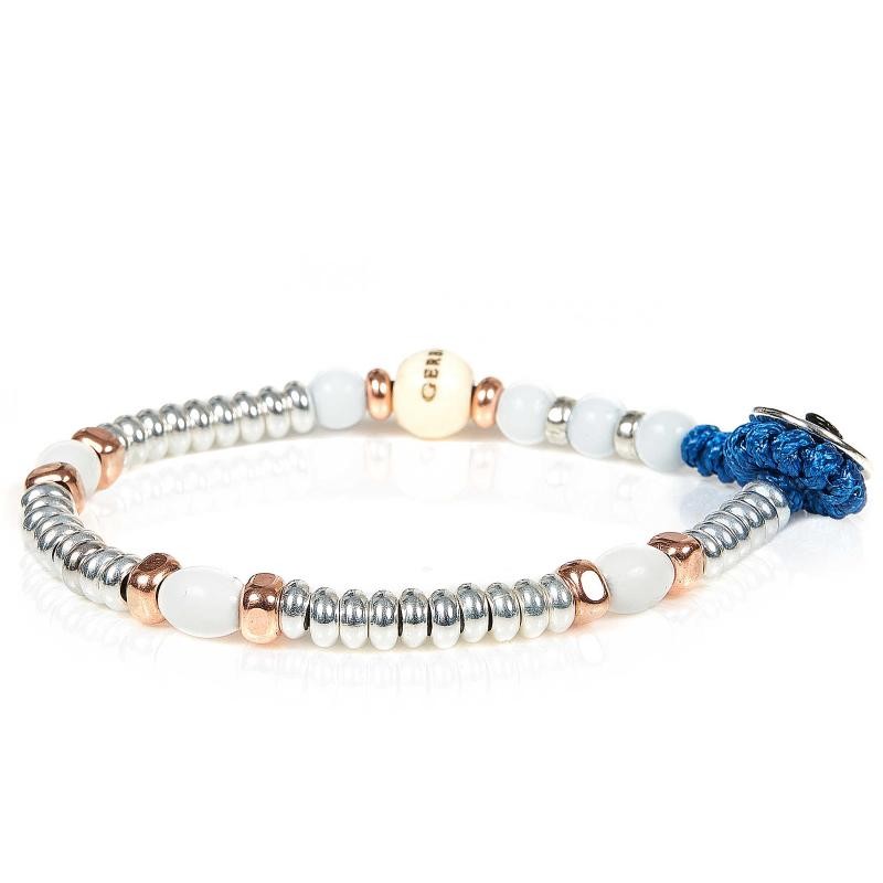Bracciale MON AMOUR 15 Gerba uomo pietra bianca Gioiello Con Agata Bianca