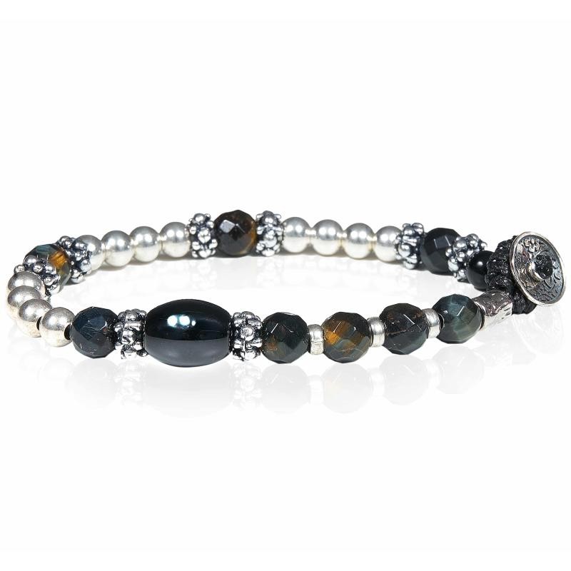 Bracciale MON AMOUR 25 Gerba Argento e Onice nero unisex