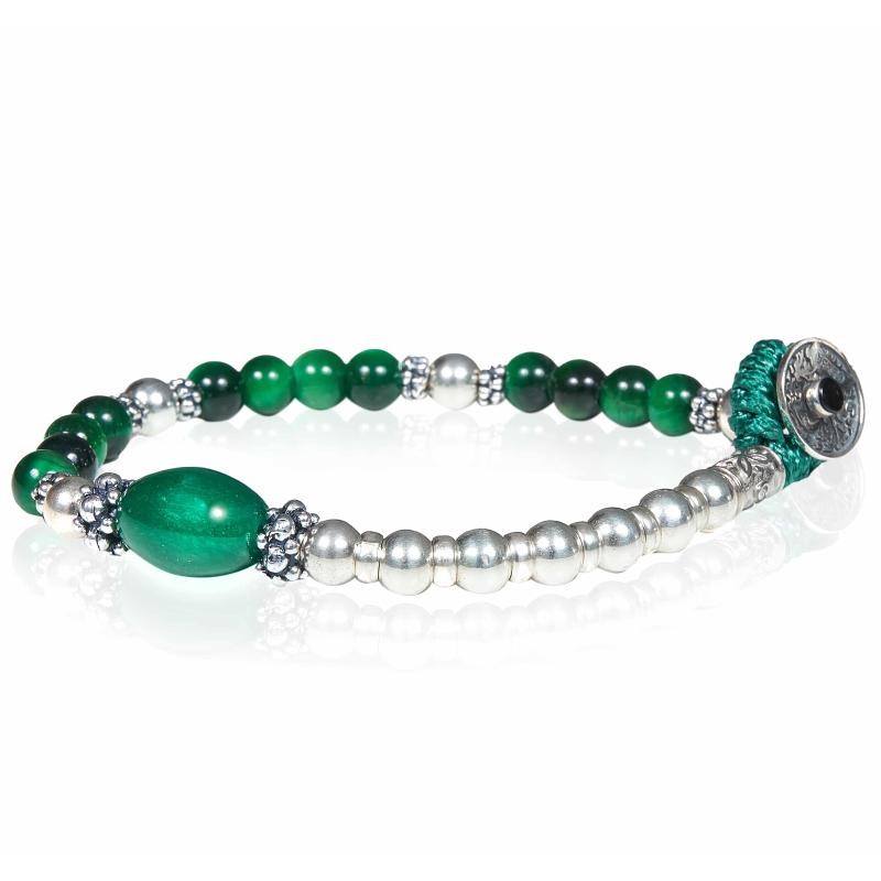 Bracciale Gerba Mon Amour 20 Unisex con Pietra Occhio di Tigre Verde