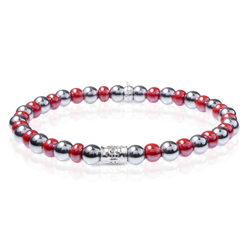 Bracciale Uomo GERBA RED 621 Argento 925 con Ceramica Rossa