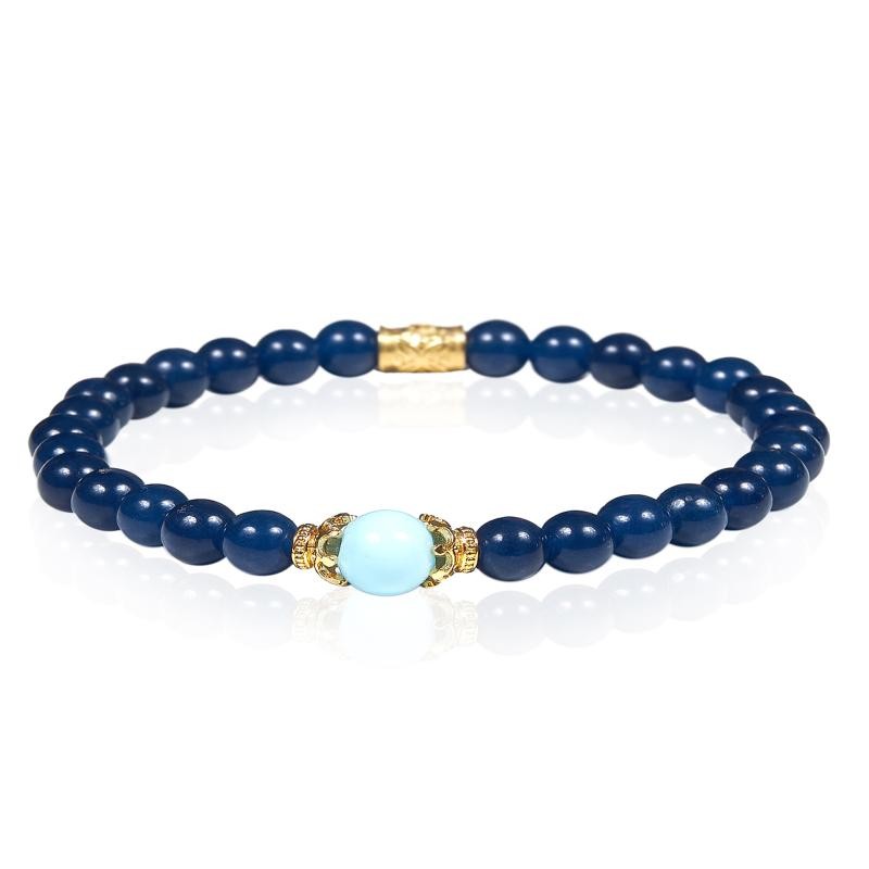 Bracciale Unisex GERBA LAB 041 Elastico con Pietre Naturali e Argento 925