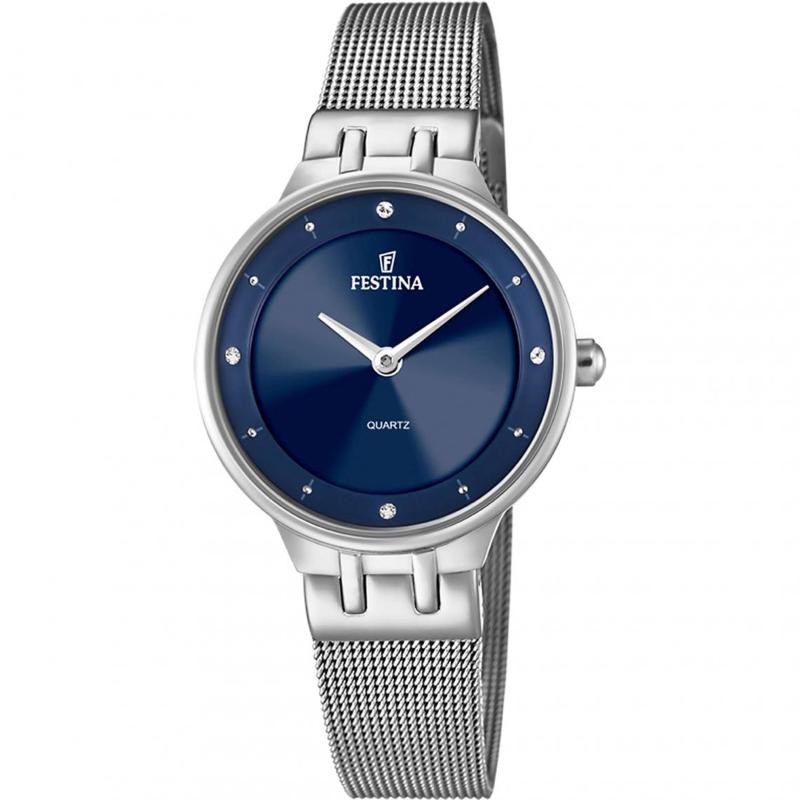 Orologio donna solo tempo festina F20597/3 in acciaio e quadrante blu