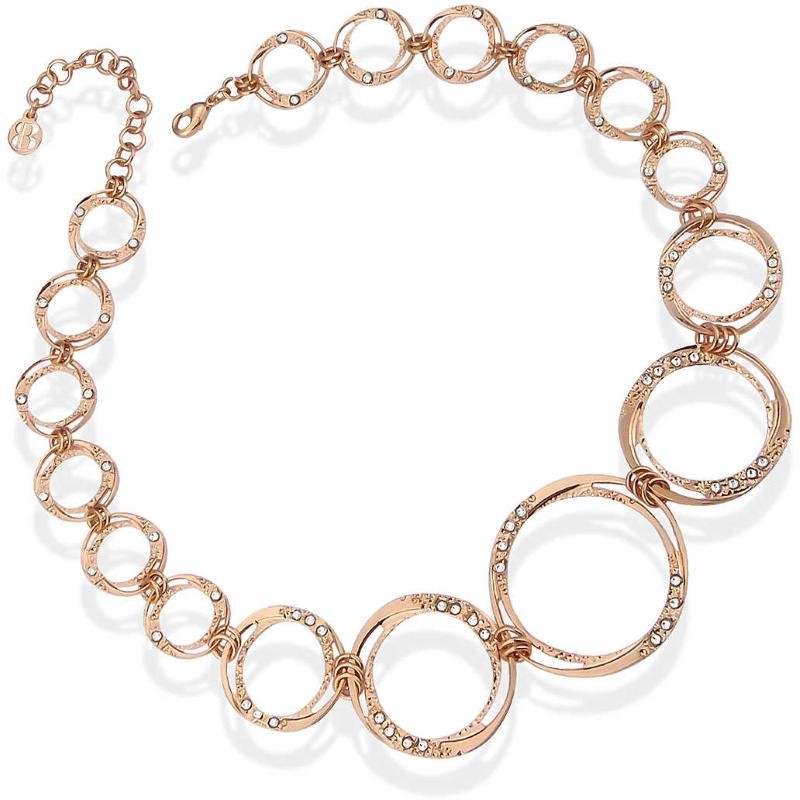 Collana donna boccadamo XGR588RS oro rosa a moduli circolari dall'effetto diamantato