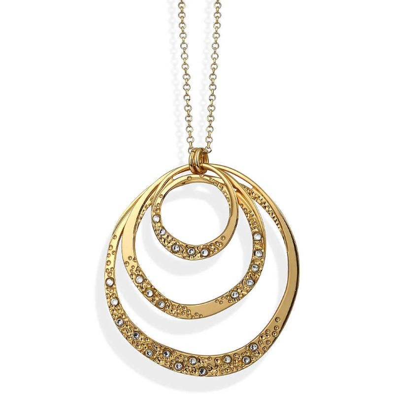 Collana donna boccadamo XGR592D in oro con pendente concentrico dall'effetto diamante