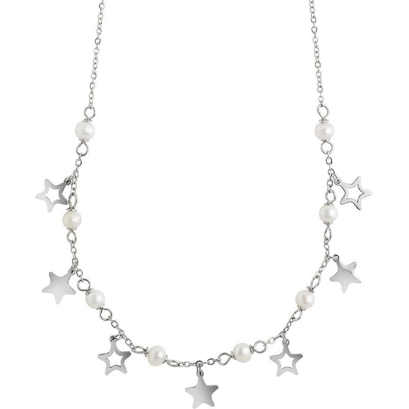 Collana donna boccadamo MK/GR15 pendenti a forma di stelle alternati a perle