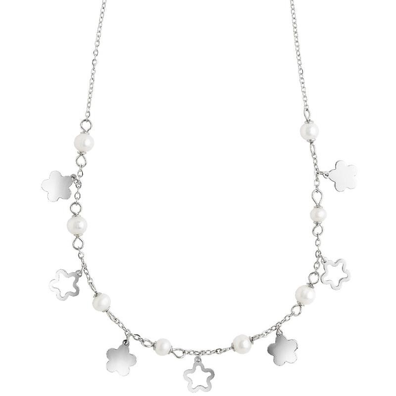 Collana donna boccadamo MK/GR16 pendenti a forma di fiori alternati a perle