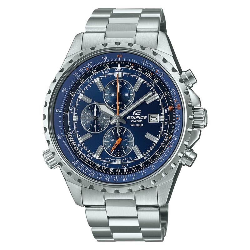 Orologio Uomo EF-527D-2AVUEF Cronografo Di Casio Edifice In Argento Quadrante blu