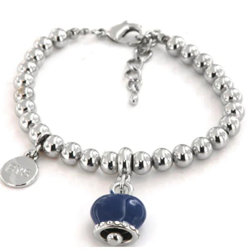 Bracciale Donna Amo Capri 35719526 Pendente Campana Smalto Blu Chiusura Moschettone