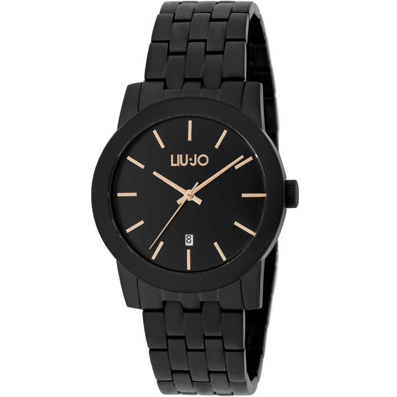 Orologio solo tempo uomo Liujo Equal TLJ1717M in acciaio PVD nero con dettagli oro rosa