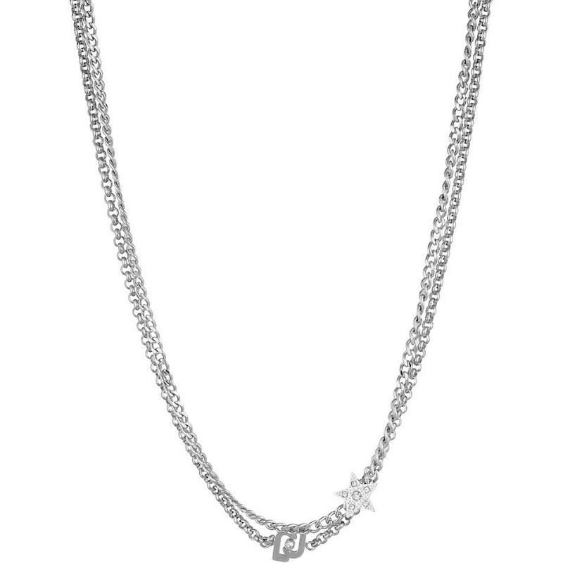 Collana a catena da donna gioielli Liujo Icona LJ1680 in acciaio con simbolo stella