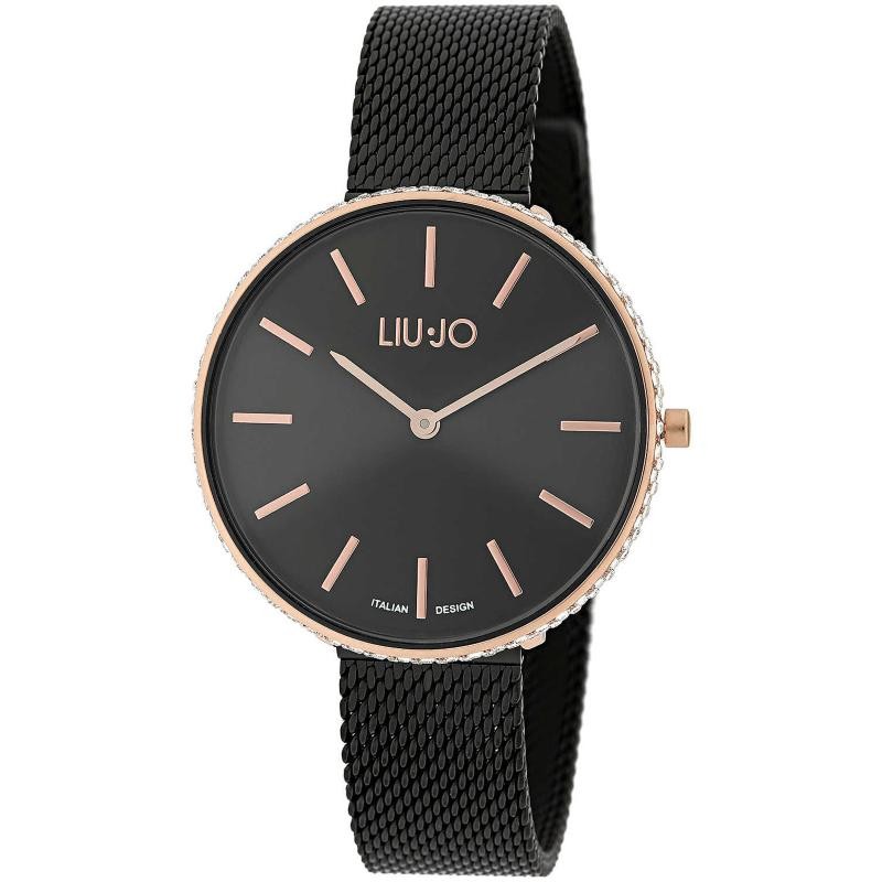 Orologio donna Liujo Glamour Globe Maxi solo tempo TLJ1416 in acciaio PVD nero