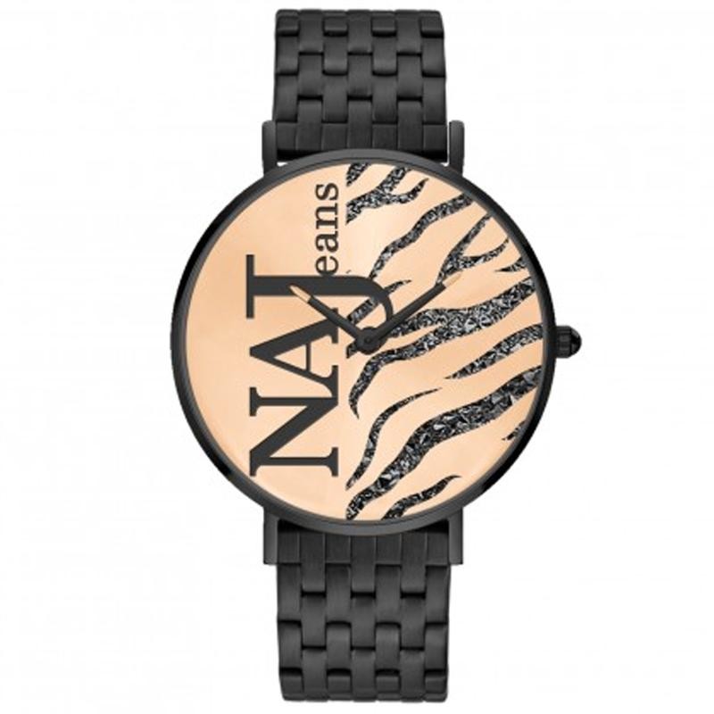 Orologio Da Donna NAJ OLEARI JEANS NJ711 In Acciaio PVD Nero Con Scritta "Najeans"