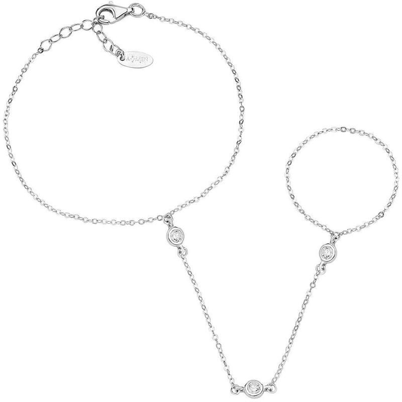 Bracciale Baciamano Da Donna Di Amen BAMABBZ3 In Argento 925 Con Zirconi Bianchi