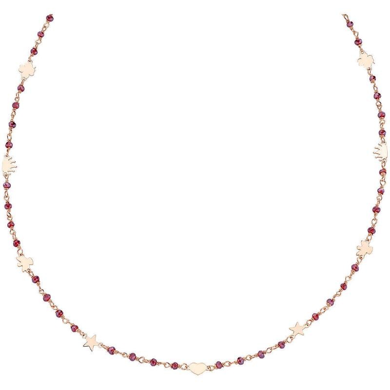 Collana Da Donna Di Amen CLLAMELRR  In Argento 925 Rosè E Cristalli Rubino