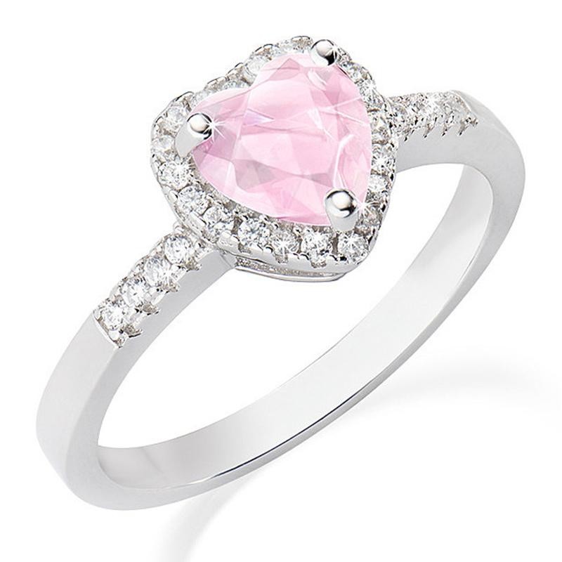 Anello Donna Solitario Amen ANTICBRO2 Titanic Cuore Rosa Regolabile 