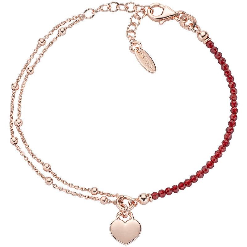 Bracciale Donna BRANCURR1 Con Charms In Argento 925 Di Colore Rosè Con Cristalli Rubino