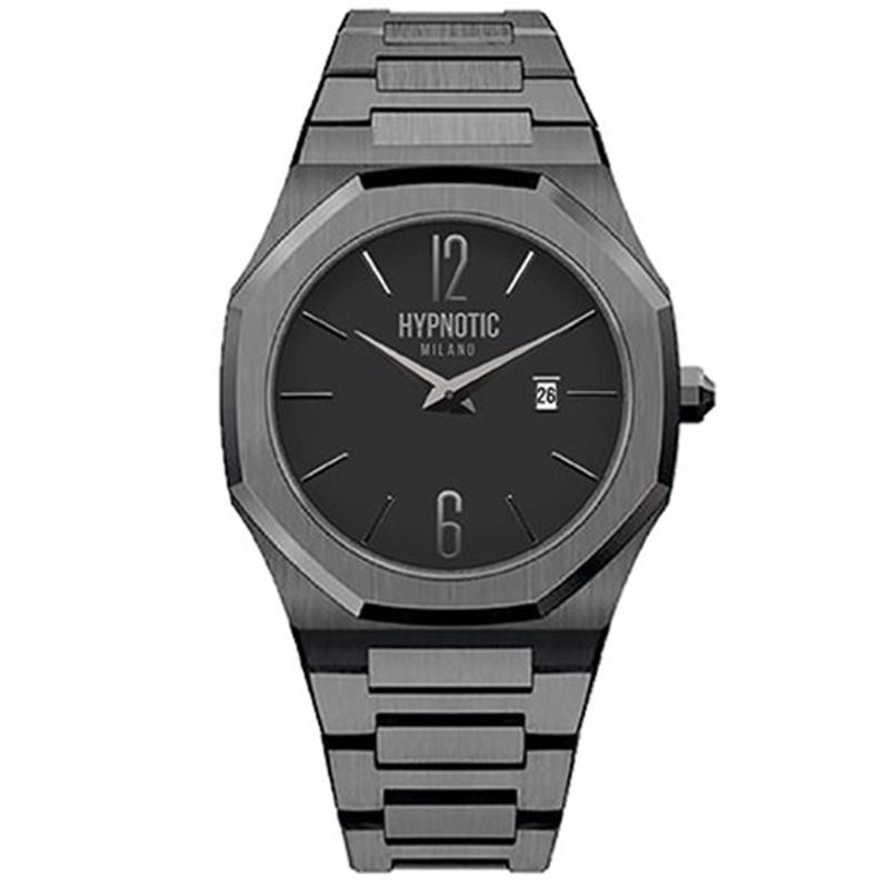 Orologio solo tempo ottagonale da uomo Hypnotic Milano HYP0302 in acciaio PVD nero Citta Oro