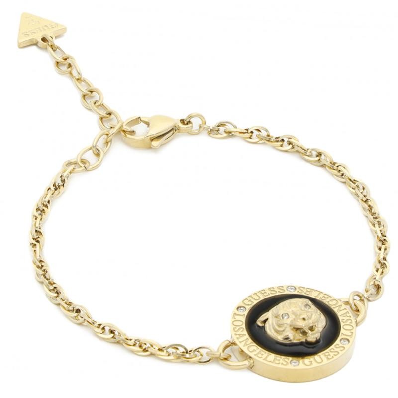 Bracciale Da Donna Di Guess JUBB01 363JW YGBK In Acciaio Inox PVD Oro Con Cristalli