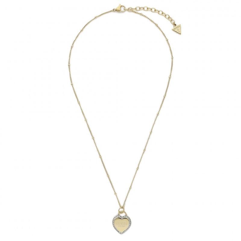 Collana Da Donna Guess JUBN01 420JW YG In Acciaio PVD Oro A Cuore Con Zirconi