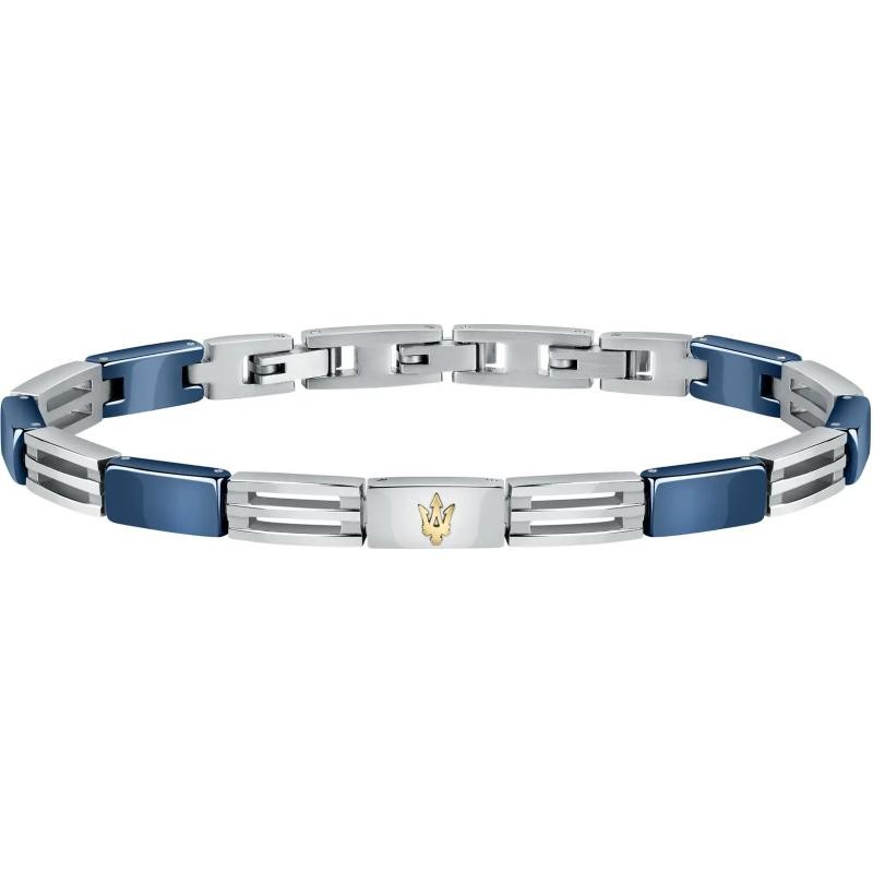 Bracciale Uomo MASERATI JM421ATZ08 in Acciaio e Ceramica Blu