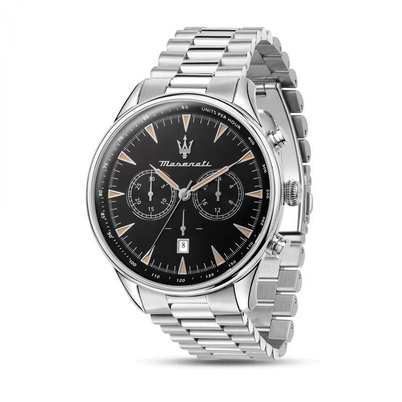 Orologio Uomo Maserati Tradizione R8873646004 Chrono In Acciaio Jubilee A Fondo Nero