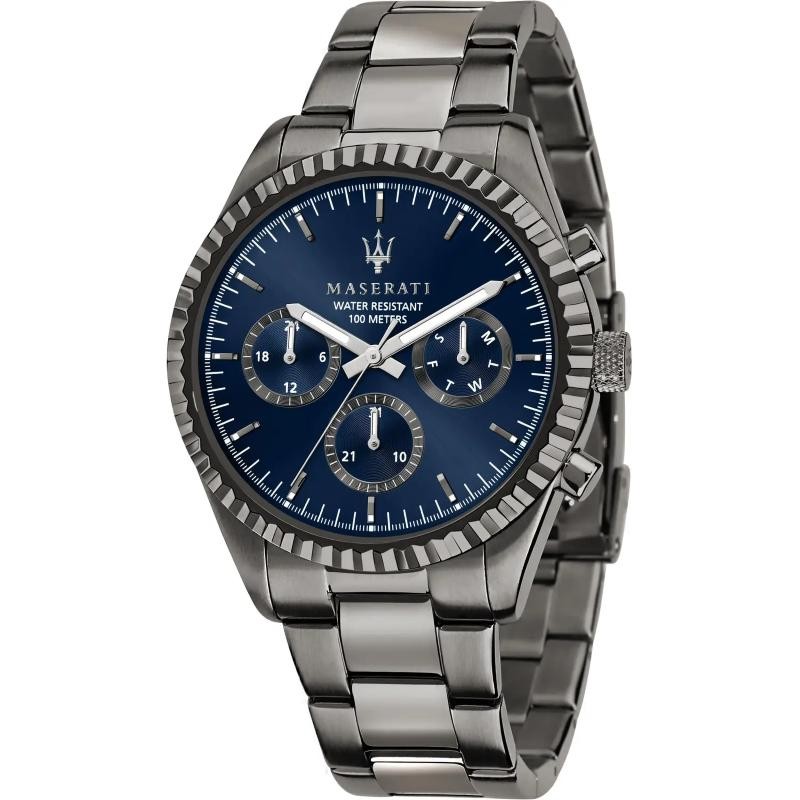 Orologio Uomo Multifunzione Maserati R8853100019 Quadrante Blu Acciaio Canna Fucile