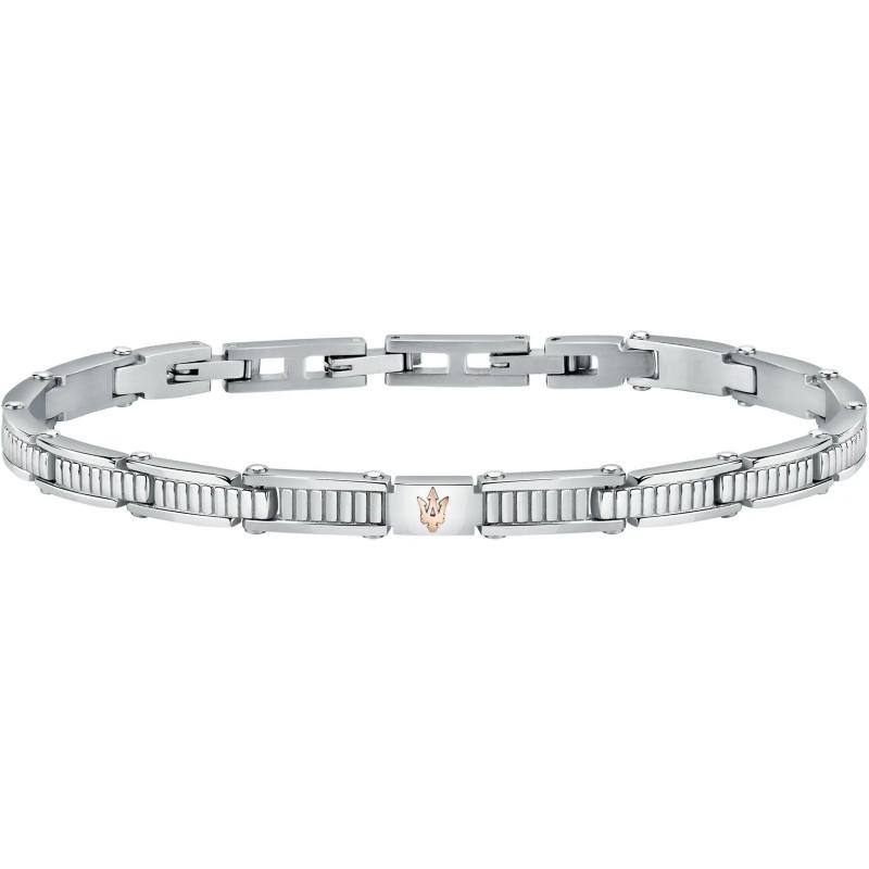 Bracciale Uomo Maserati Jewels JM421ATK18 In Acciaio Con Logo Centrale Oro Rosa