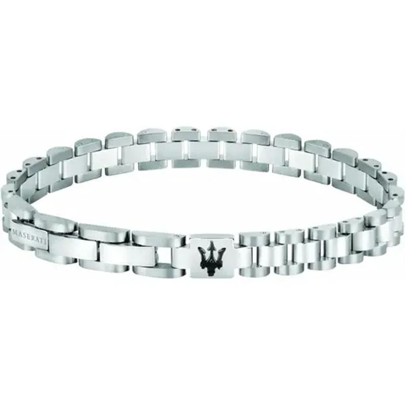 Bracciale Uomo Maserati Jewels JM219AQH18 In Acciaio Con Logo Centrale Nero