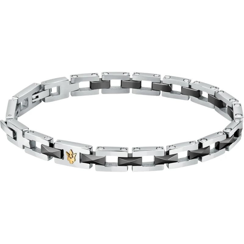 Bracciale Uomo MASERATI JM422ATZ16 in Acciaio e Ceramica Nera
