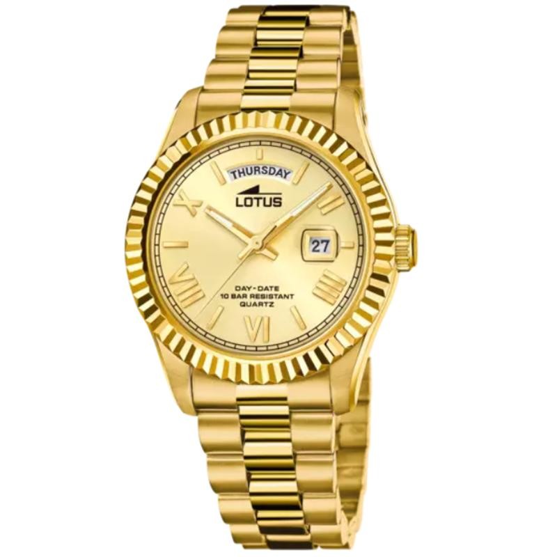 Orologio Lotus 18857/1 Dorato Cinghia Acciaio Inossidabile 316l