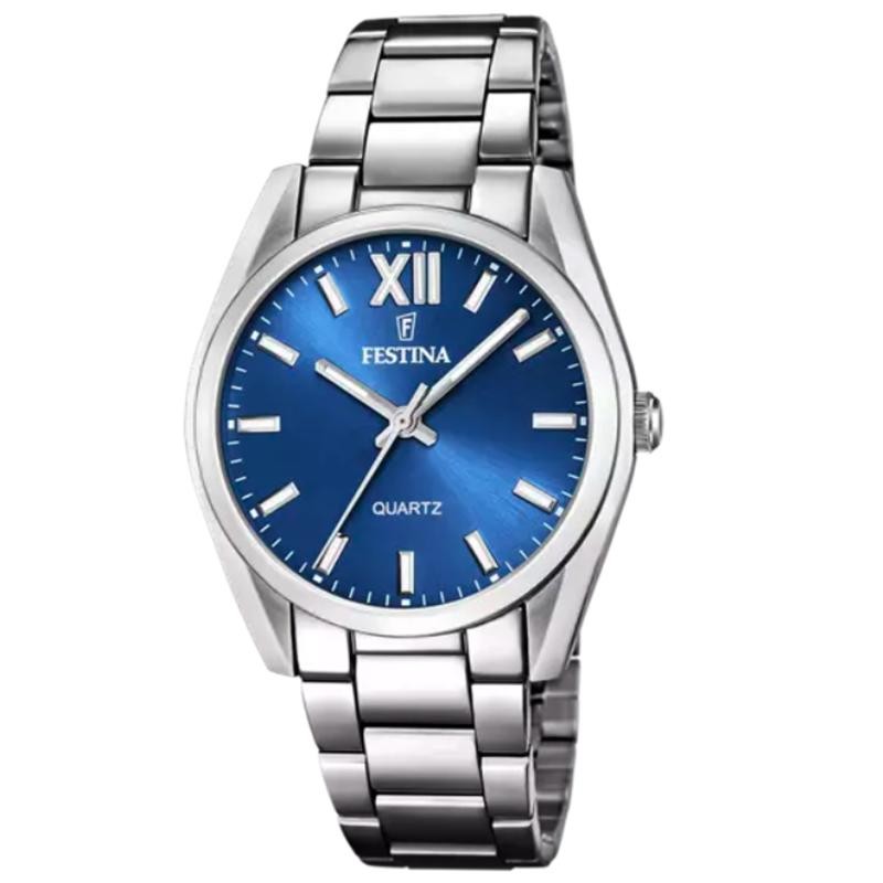 Orologio Solo Tempo Da Donna Festina F20622/5 In Acciaio E Quadrante Blu 