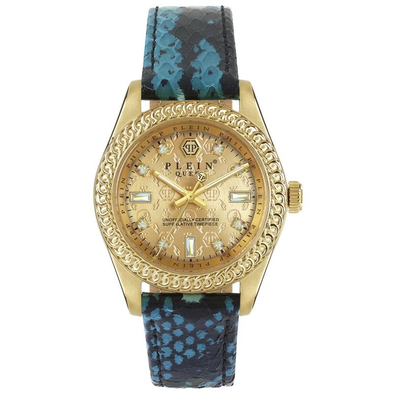 Orologio Solo Tempo Donna Philipp Plein Queen Crystal PWDAA0221 Light Blu-Oro 