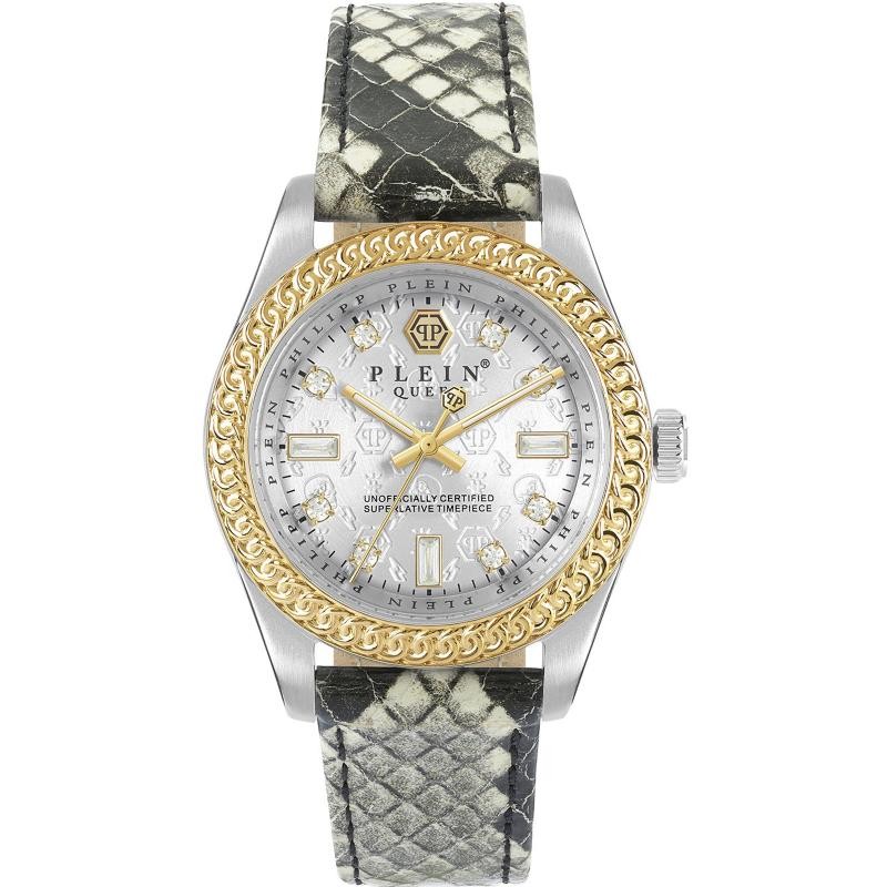 Orologio Solo Tempo Donna Philipp Plein Quenn Crystal PWDAA0121 In Pelle Beige-Nero 