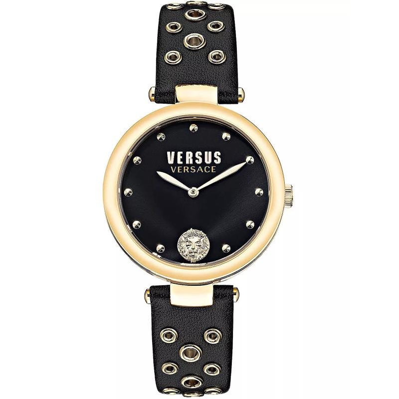 Orologio Solo Tempo Donna Versus VSP1G0221 Collezione Los Feliz In Pelle Nero E Oro