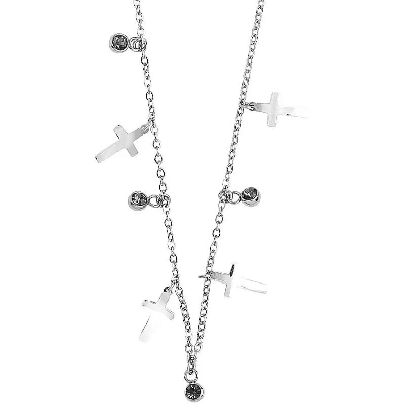 Collana Da Donna Boccadamo Favola FL/GR02 In Acciaio Silver Croci Pendenti