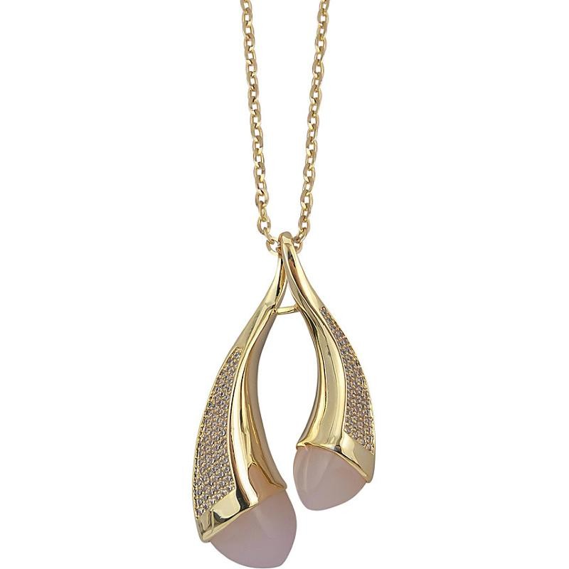 Collana Da Donna Boccadamo Caleida KGR024DR In Bronzo Placcato Oro Rosa Con Pavè Zirconi