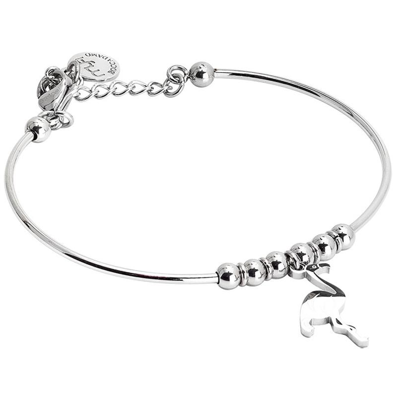 Bracciale Da Donna Boccadamo Sbarazzina SA/BR26 In Acciaio Con Charms Fenicottero 